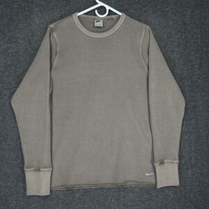 Nike Life Heavyweight Waffle Long Sleeve Shirt Mens M Flat Pewter Thermal FZ6579